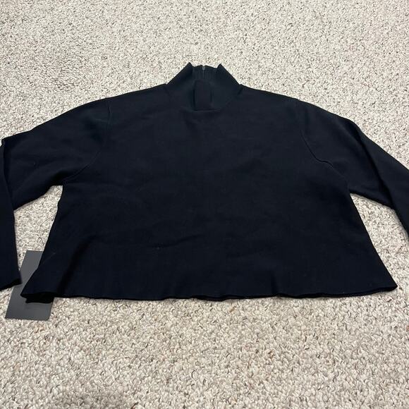 NWOT Tuckernuck 100% Cotton Mock Neck Sweater Black Sz XL Preppy Fall Casual - Picture 1 of 8